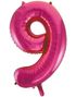 JUMBO Rosa Siffertallballonger 0-9 - 86 cm