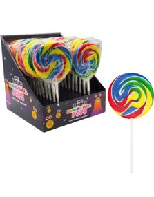 24 stk Candy Realms Rainbow Swirl Pops - Rund Regnbuefarget Kjærlighet - Hel Eske 1,32 kg