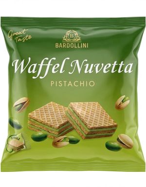 Bardollini Waffel Nuvetta Pistachio - Sprø Vaffelkjeks med Pistasjfyll 117 gram