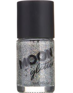 Silverfärgat Nagellack med Holografiskt Glitter
