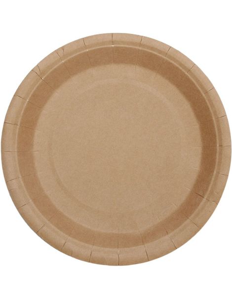 10 st Miljövänliga Komposterbara Kraft Papperstallrikar 22 cm