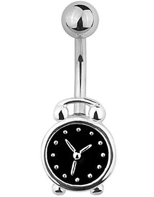 Time Is Up Navelpiercing - Svart