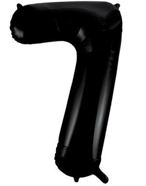Talet 7 - Svart JUMBO Folieballong 86 cm