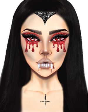 Selvklebende Ansiktsjuveler – Vampyr Rød/Svart
