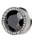 Piercing Plugg med Svart Diamant Ramad med Vita Stenar