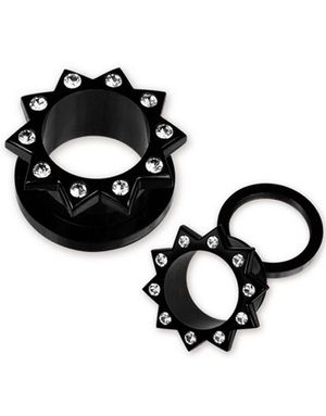 Star Shape - Svart Tunnel Piercing