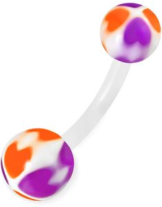 Candy Love - Vit, Lila och Orange Navelpiercing av Bioplast