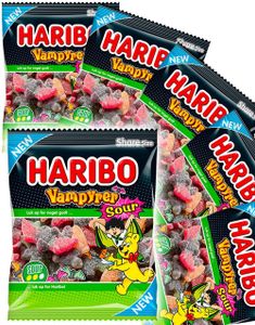 18 St Påsar med Haribo Sura Vampyrer - Hel Kartong 2,16 kg