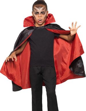 Vändbar Röd och Svart Vampyrkappa för Barn