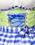 Deluxe Grön Dirndl-Oktoberfestklänning med Blå Partier