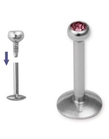 Madonna Labret med Svart Sten - 1.2 x 8 mm