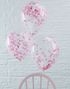 5 stk 30 cm - Genomskinliga Ballonger med Rosa Konfetti - Plock och Mix
