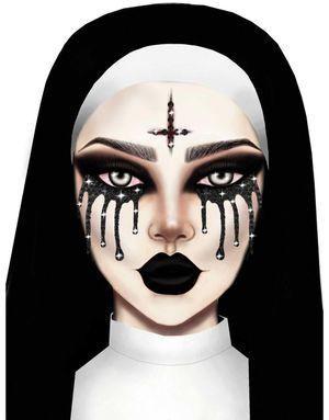 Selvklebende Ansiktsjuveler – Possessed Svart/Rød