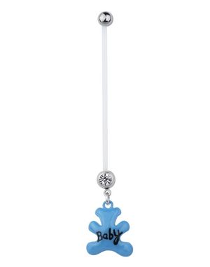 Navelpiercing För Gravida med Blå Teddybjörn