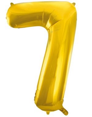Talet 7 - Guldfärgad JUMBO Folieballong 86 cm