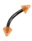 Banan Ögonbrynspiercing med Orange Spike Kulor - 1.2 x 8 mm