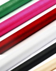 Ensfarget Gjennomsiktig Organzaløper 36 cm x 9 meter - VELG BLANT 29 FARGER