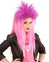 Neonrosa och Lila Mulletperuk till Barn - Lyser Under UV-Ljus 