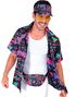 80s Funky Fashion - Svart Sett med Rumpetaske og Solskjerm