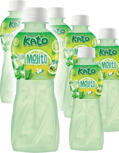6 st Kato Fruit Juice Nata De Coco Mojito - Juice med Mojitosmak och Kokosgelébitar - Hel Förpackning 6x320 ml (Thailand)
