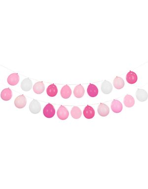 Multibruk Ballonggirlander med Hvite og Rosa Ballonger - 20 Ballonger