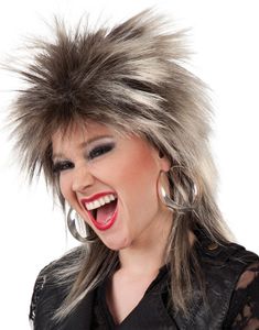 Mörkblond Tina Turner-inspirerad Peruk