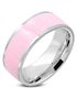 Barbie Girl – Silverfärgad Stålring med Rosa Band