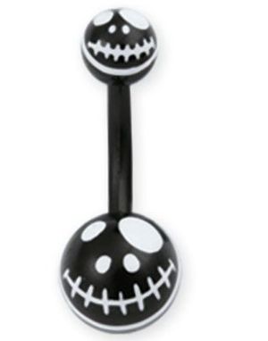 Jack Skellington Head Navelpiercing i Svart och Vit