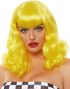 Retro Krøllete Bob Parykk med Pannelugg – Gul