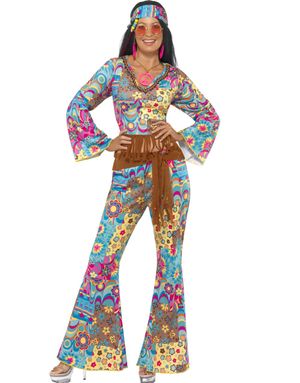 Flower Power Hippie Lady - Kostym