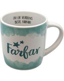 Världens Bästa Farfar - Vit och Turkos Mugg med Text