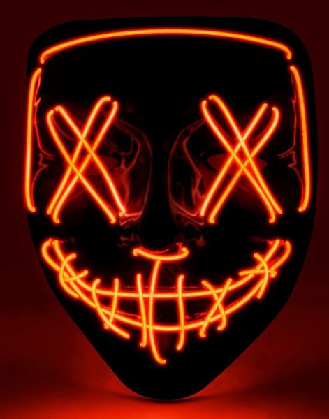 Skummel Smilende Maske med Rødt LED-Lys
