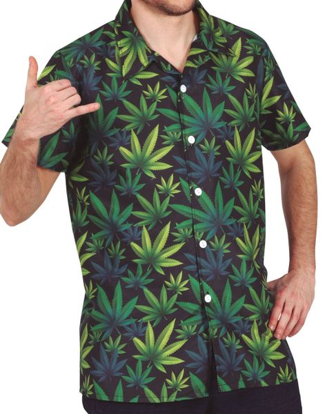 Skjorte med Marijuana motiv til Mann