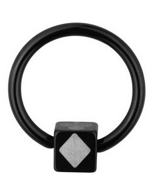 Ball Closure Ring m/Fyrkantig Kula - Svart