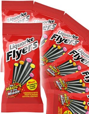 12 St Maxilin Liquorice Flyers - Fyllda Lakritsstänger - Hel Låda 900 Gram