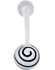 Hypnotize Me Navelpiercing - Vit/Svart