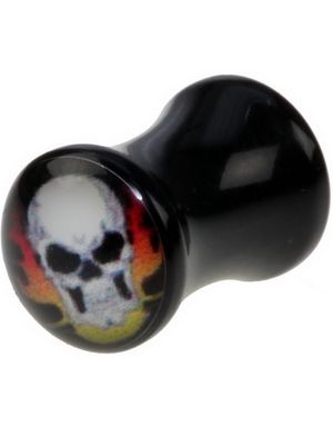 Angry Skull - Svart Piercing Plugg