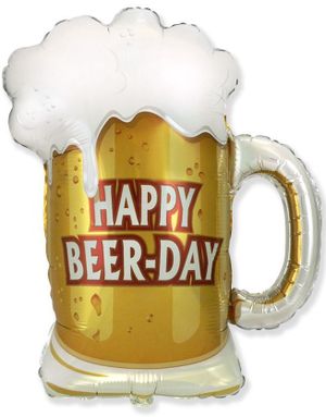 Happy Beer-Day - Ölglas Folieballong 68x65 cm