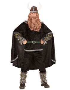 Svart Komplett Vikingadräkt med Hatt