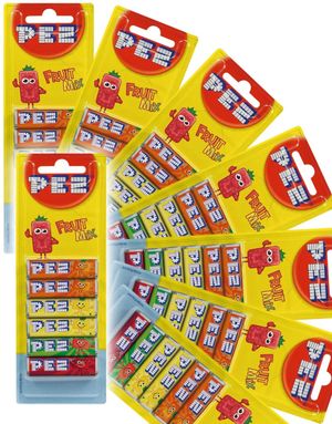 18 stk 6-pack Pez Fruity Mix Refills - Hel Låda