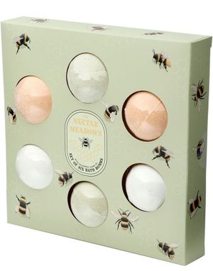 6-Pack Nectar Meadows - Badbomber med Apelsinblomster- och Honungsdoft i Presentförpackning 420 gram
