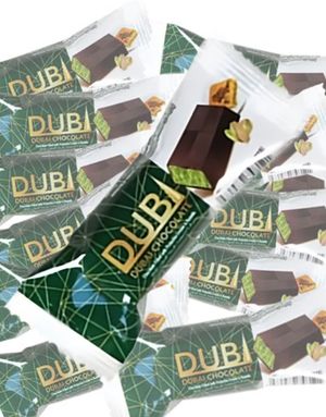 Ca. 454 stk Dub Dubai Mini Sjokolader med Pistasj og Kunafa - Hel Eske 5 kg