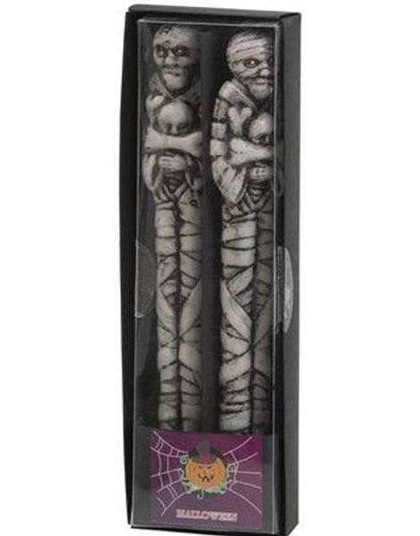Stearinlys formet som Mumier 2 Pack - 25 cm