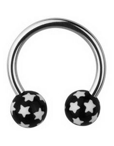 Stardom Ögonbrynspiercing - Svart - 1.2 x 10 mm