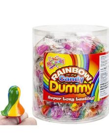 50 st Rainbow Candy Dummy - Regnbågsfärgade Nappar med Fruktsmaker 750 gram