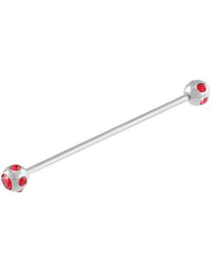 Industrial Barbell med Röda Stenar - 1.6 x 38 mm