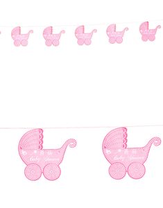Rosa Babyshower Barnvagn Banner 275 cm