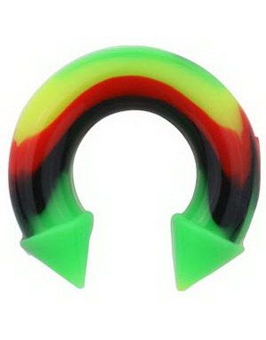 Horseshoe Spiked Ends - Flerfärgad Öronpiercing i Silikon