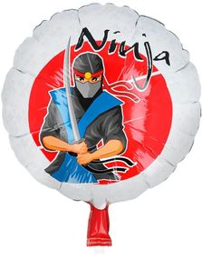45 cm Sølvfarget Folieballong med Ninjamotiv - Ninjafest