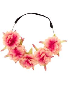 Fin Rosa och Beige Blomsterkrans